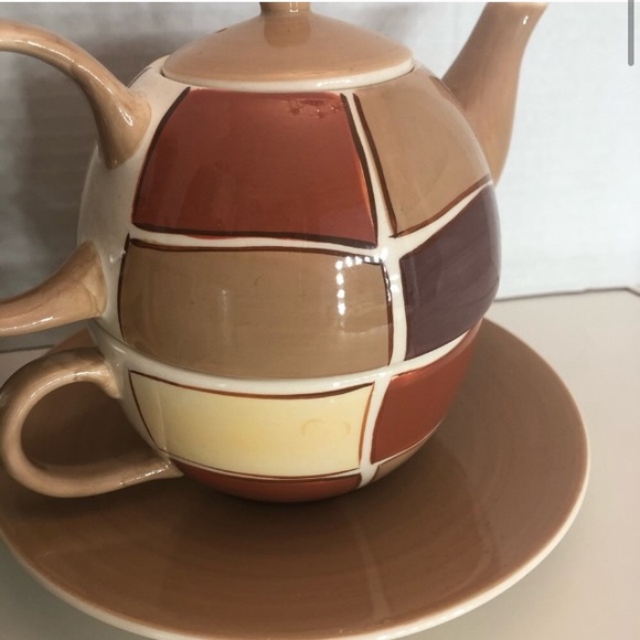 Canhome global ceramic tea 4 one hand painted set - Picture 2 of 16